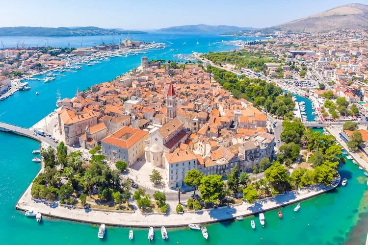 Trogir aerial view